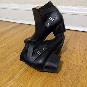 Vegan leather booties, size 10